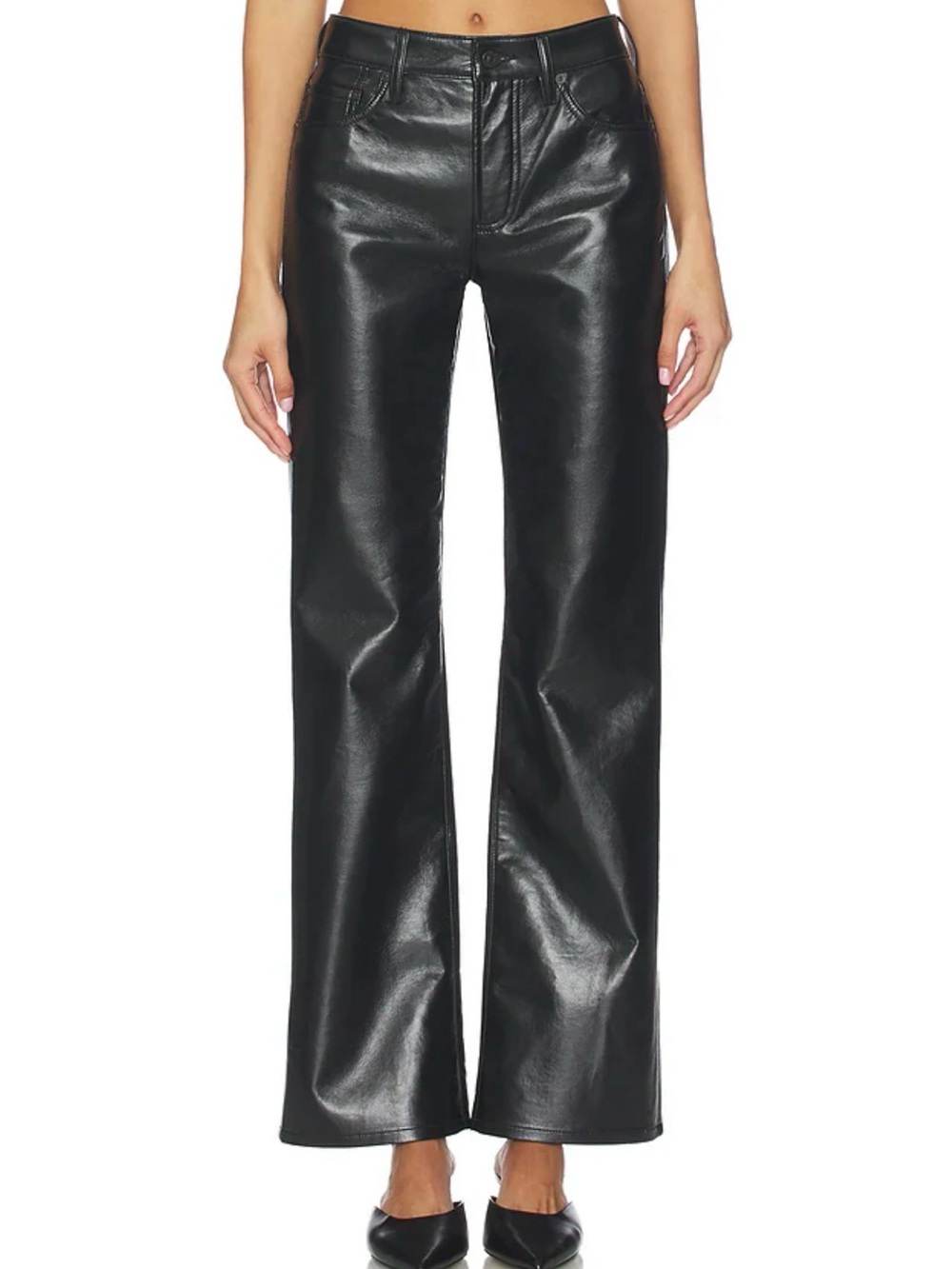 Citizens Of Humanity Black Faux Leather Wide-Leg Trousers